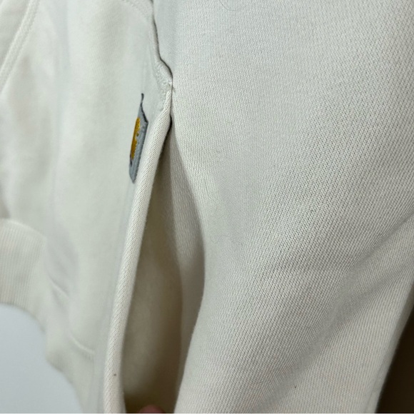 Carhartt Women’s Off-White Pullover Half-Zip Loose Fit Sweatshirt Size M - Picture 5 of 11